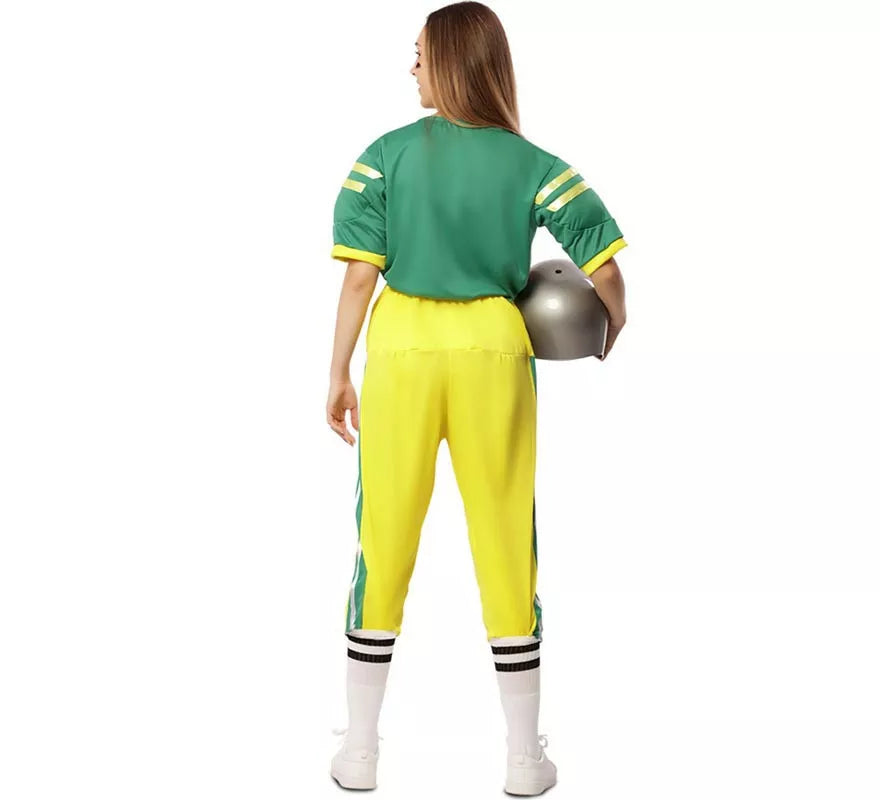 Translation missing: de.Disfraz de Jugadora de Fútbol Americano Verde para mujer