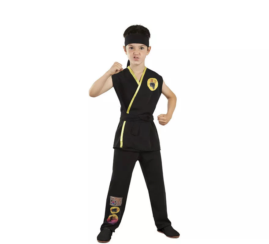 Translation missing: de.Disfraz de Karateka Negro para niños