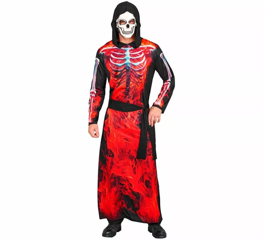 Translation missing: de.Disfraz de la Muerte Ardiente con Máscara para hombre
