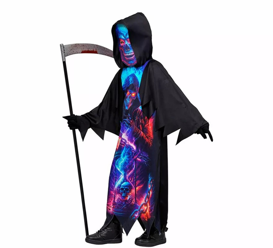 Translation missing: de.Disfraz de la Muerte Fluorescente con Máscara para niños