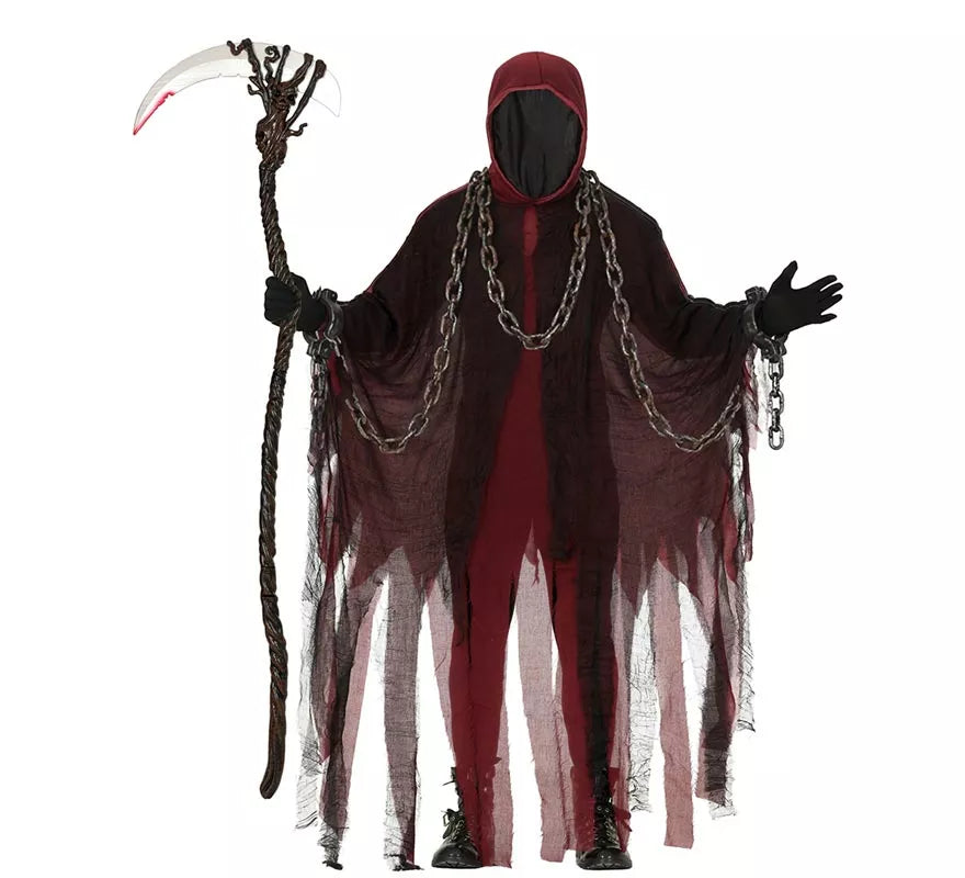Translation missing: de.Disfraz de La Muerte Mística rojo para adulto