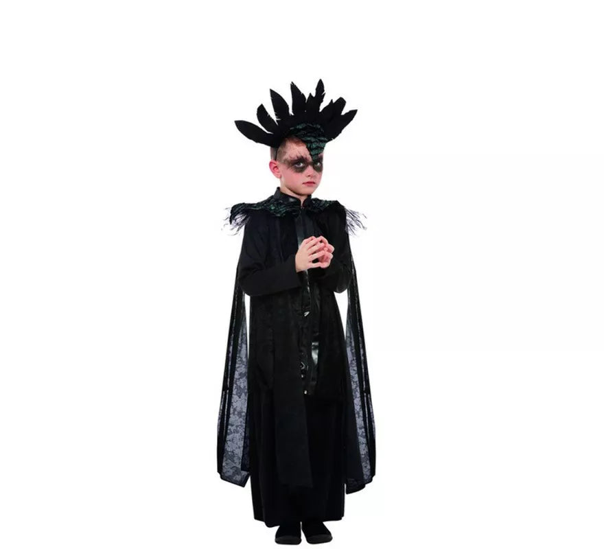 Translation missing: de.Disfraz de la Príncipe Cuervo Elegante negro para niño