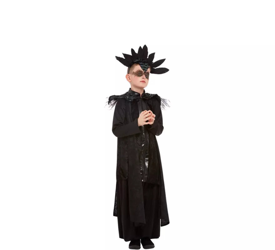 Translation missing: de.Disfraz de la Príncipe Cuervo Elegante negro para niño