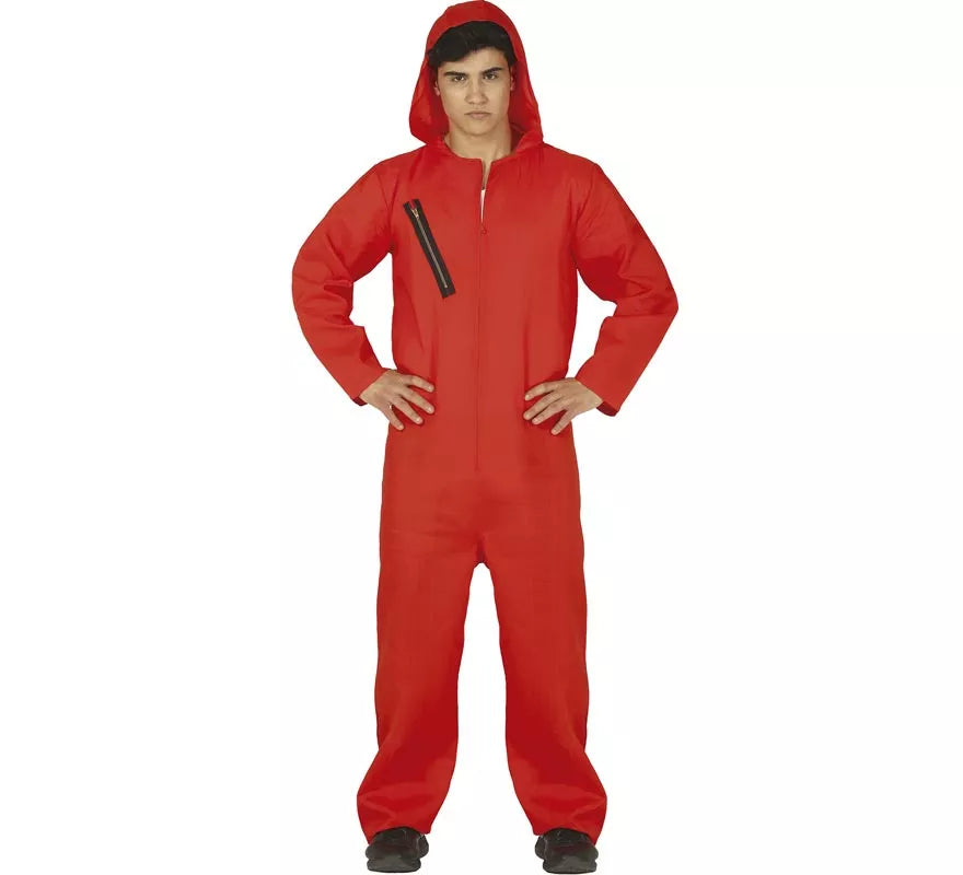Translation missing: de.Disfraz de Ladrón de Bancos con mono Rojo para hombre