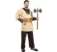 Mittelalterliches Holzfällerkostüm mit Gürtel für Herren