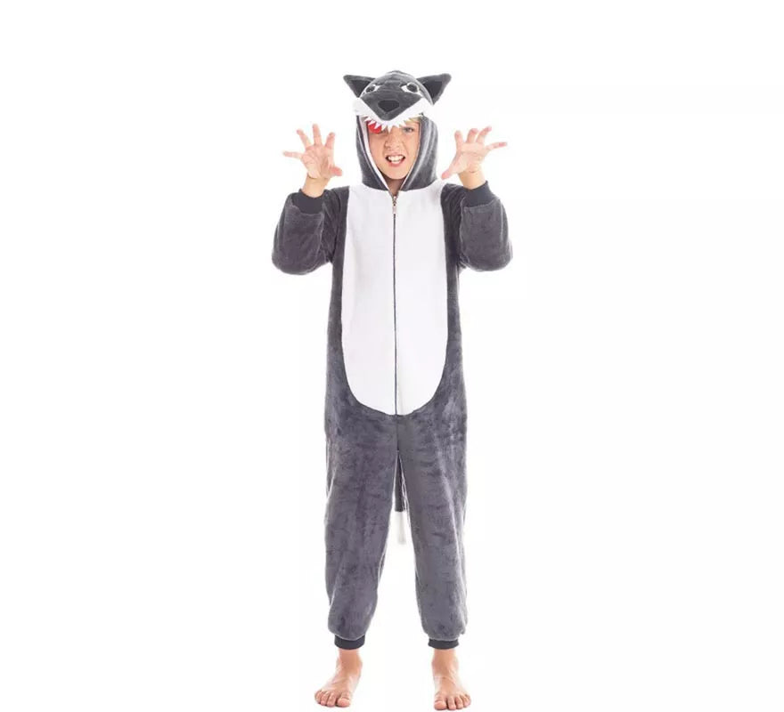 Translation missing: de.Disfraz de Lobo gris con capucha para niño