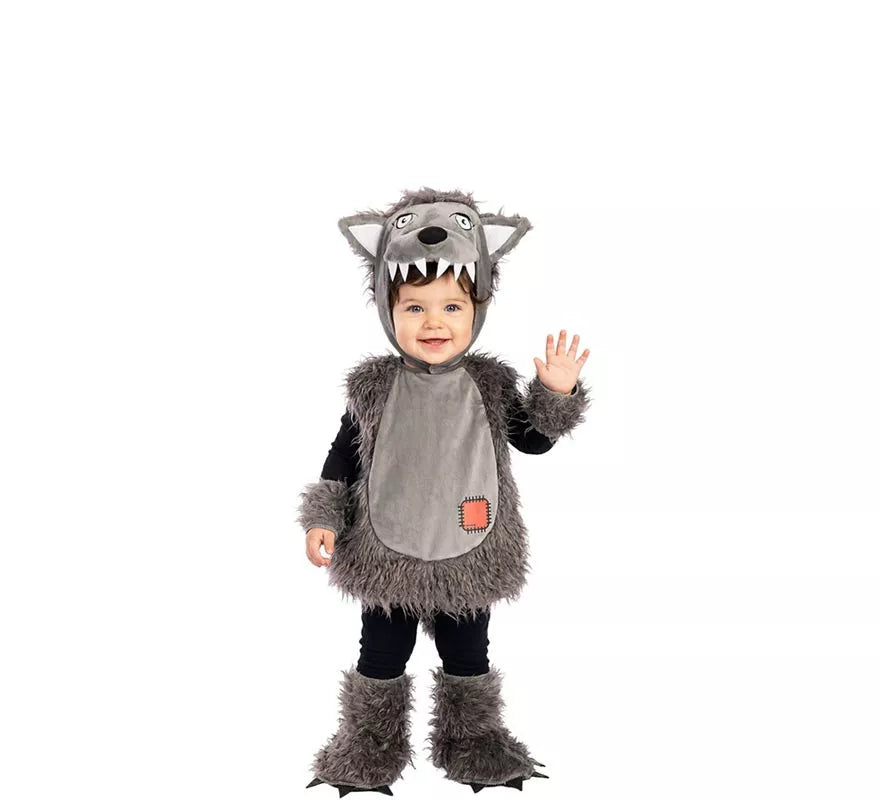 Translation missing: de.Disfraz de Lobo peludo con capucha para bebé y niños