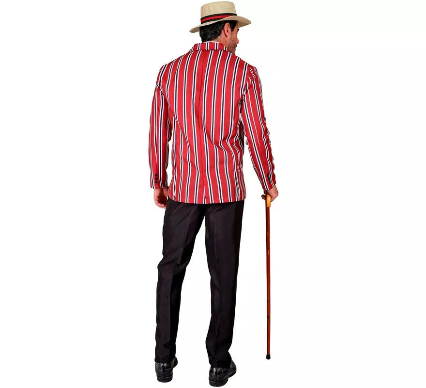 Disfraz de los años 20 rojo a rayas para hombre
