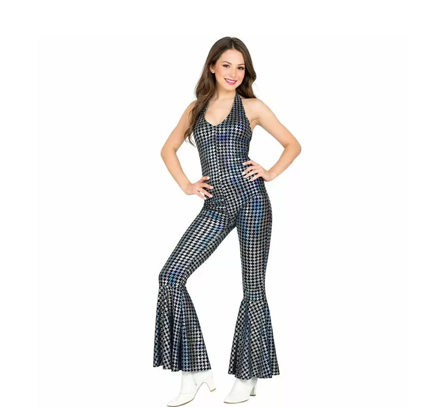 Translation missing: de.Disfraz de los Años 70 Disco mono a cuadros para mujer