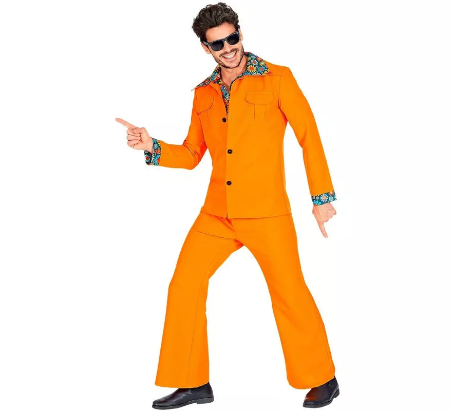 Translation missing: de.Disfraz de los años 70 Disco naranja para hombre