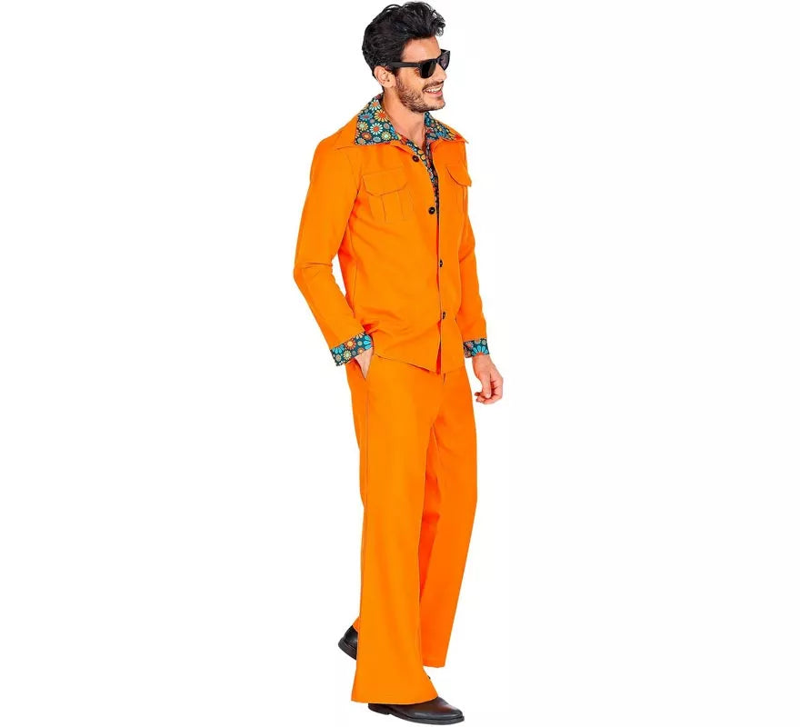 Translation missing: de.Disfraz de los años 70 Disco naranja para hombre