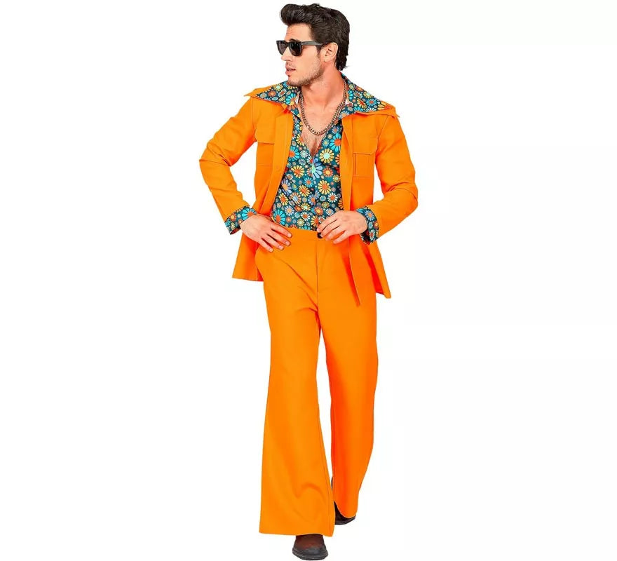 Translation missing: de.Disfraz de los años 70 Disco naranja para hombre