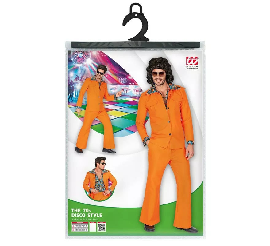Disfraz de los años 70 Disco naranja para hombre
