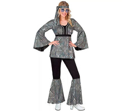 70er-Jahre-Disco-Silberwellen-Kostüm für Damen