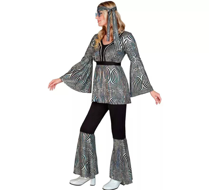 Translation missing: de.Disfraz de los años 70 Disco Olas plateadas para mujer
