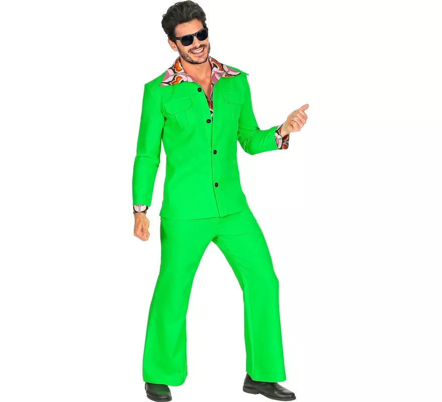 Translation missing: de.Disfraz de los años 70 Disco verde neón para hombre