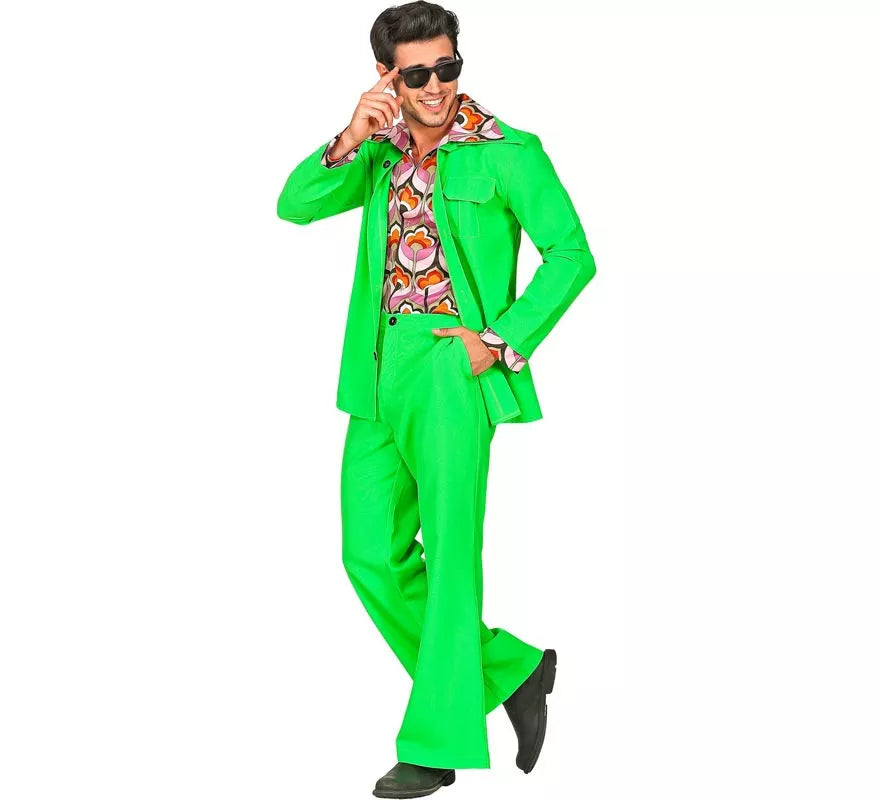 Translation missing: de.Disfraz de los años 70 Disco verde neón para hombre