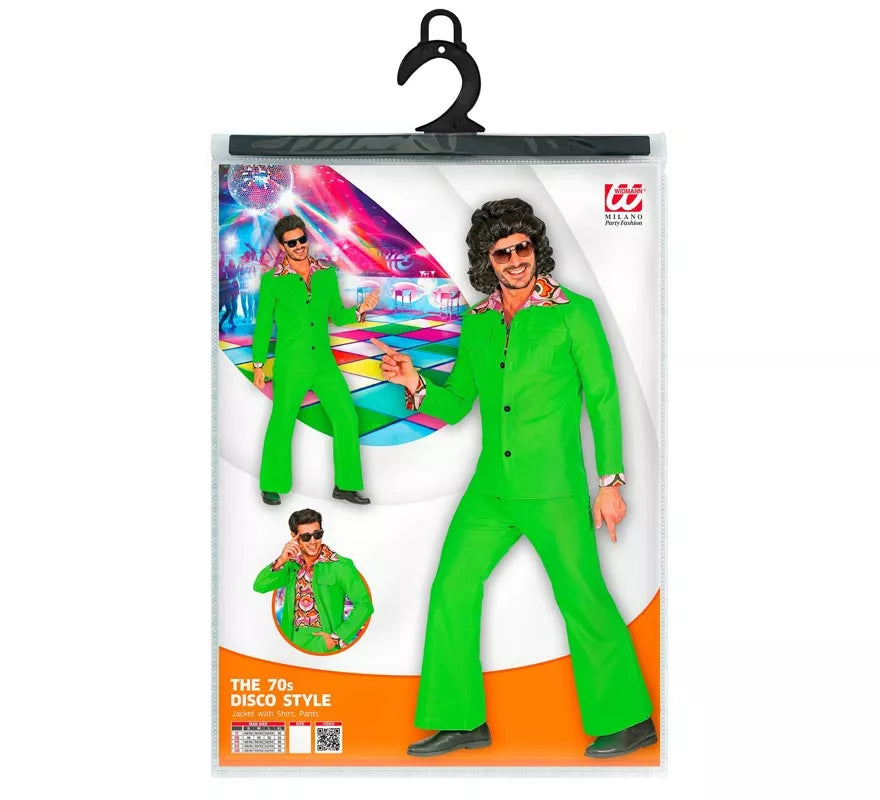 Translation missing: de.Disfraz de los años 70 Disco verde neón para hombre