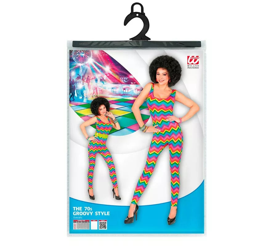 Translation missing: de.Disfraz de los Años 70 Ondas multicolor para mujer