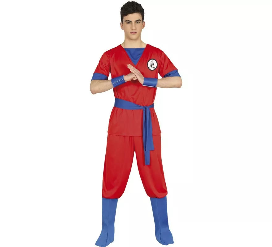 Translation missing: de.Disfraz de Luchador de Artes Marciales Rojo para adolescente