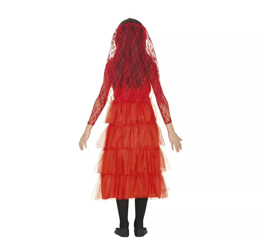 Translation missing: de.Disfraz de Lydia Novia rojo Bitelchús para niña