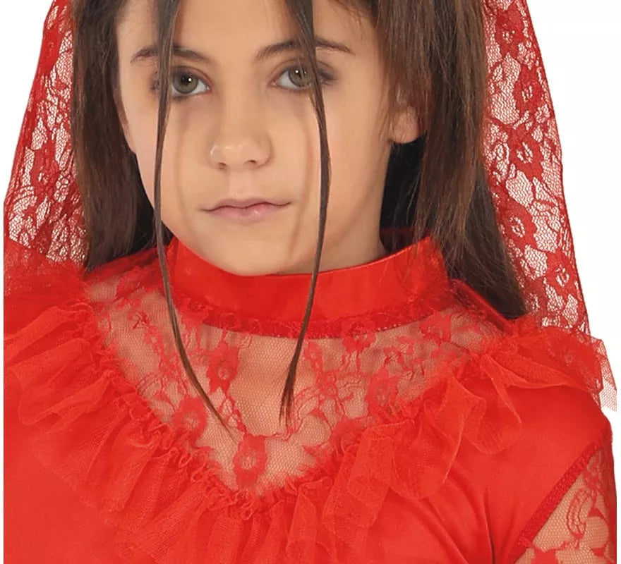 Translation missing: de.Disfraz de Lydia Novia rojo Bitelchús para niña
