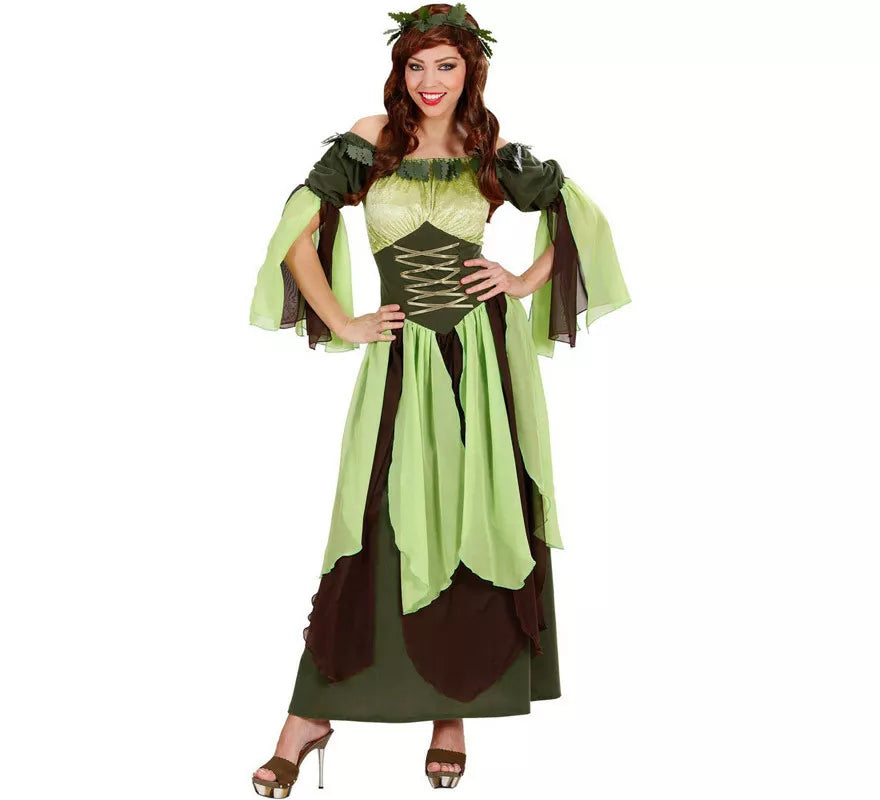 Translation missing: de.Disfraz de Madre Naturaleza Verde Medieval para mujer