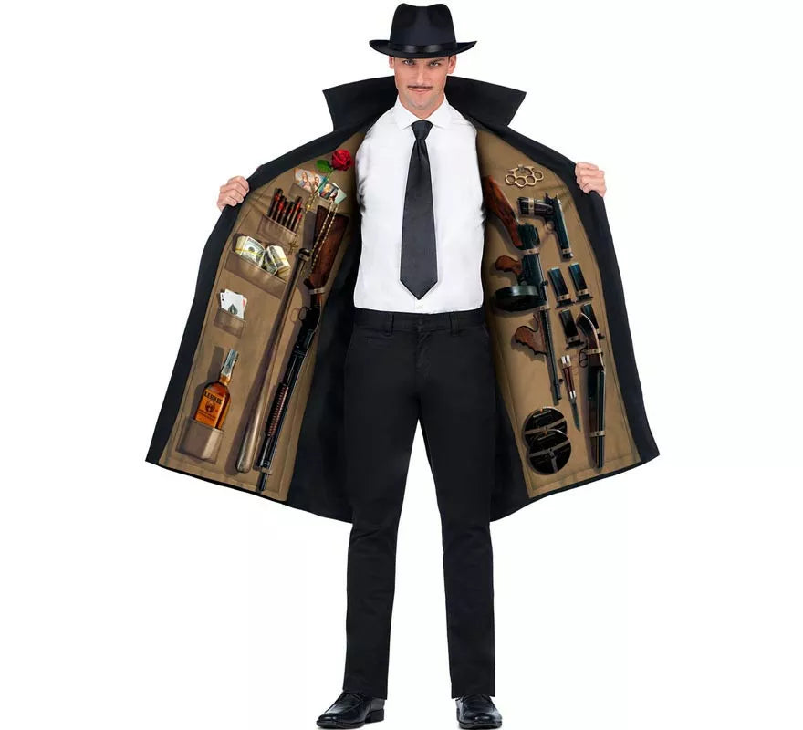 Translation missing: de.Disfraz de Mafioso años 70 con sombrero para hombre