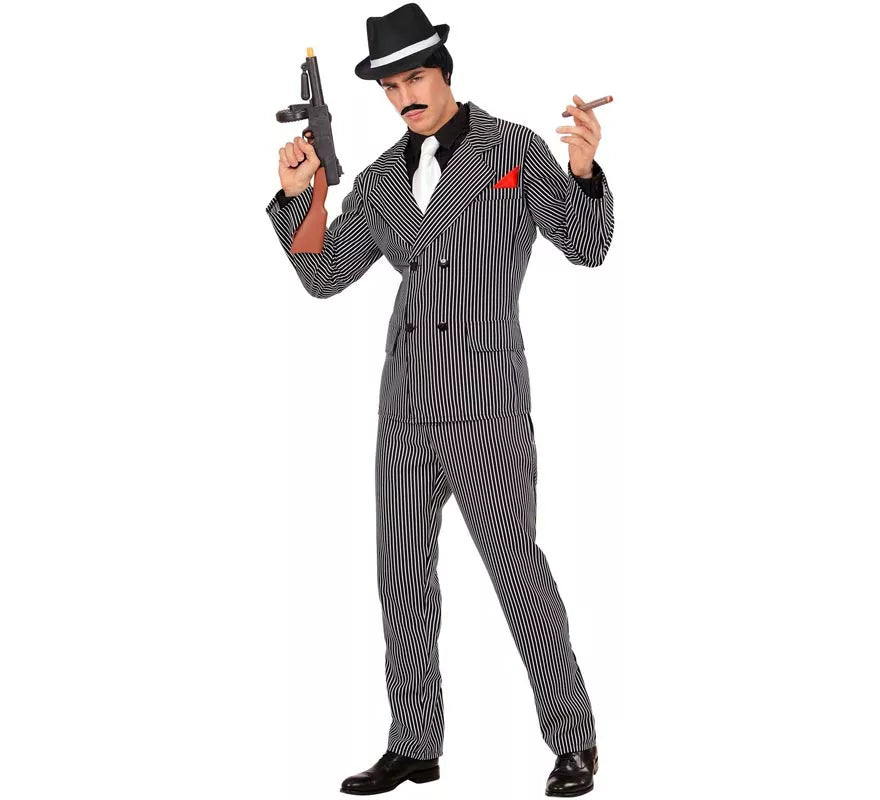 Disfraz de Mafioso en traje elegante para hombre