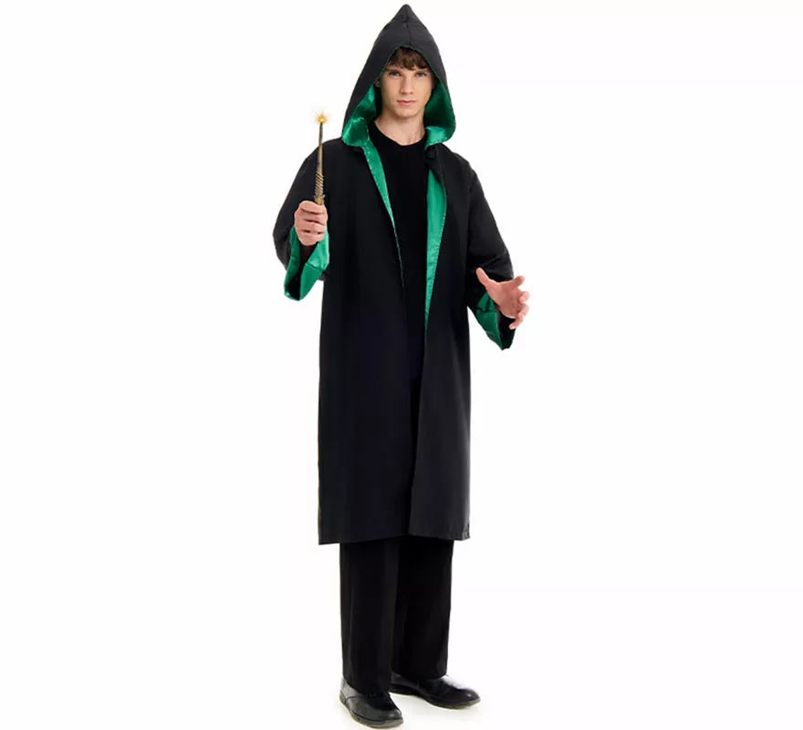 Translation missing: de.Disfraz de Mago Colegial verde para hombre