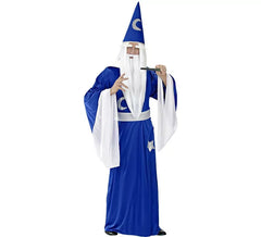 Blaues Feenmond-Zaubererkostüm für Herren