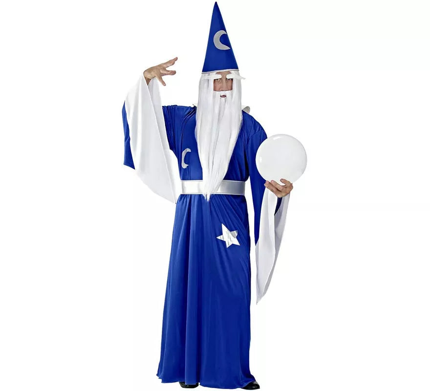 Translation missing: de.Disfraz de Mago Luna azul de cuento para hombre