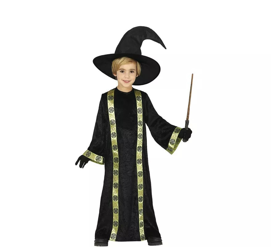 Translation missing: de.Disfraz de Mago Negro y verde para niños