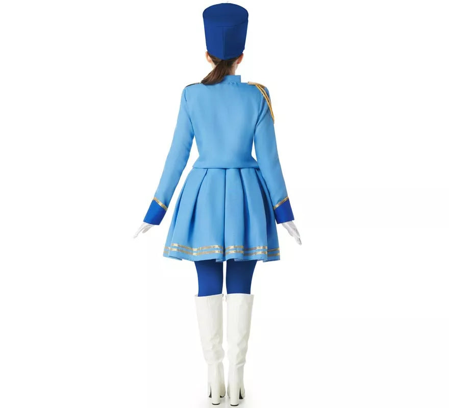 Disfraz de Majorette azul para mujer