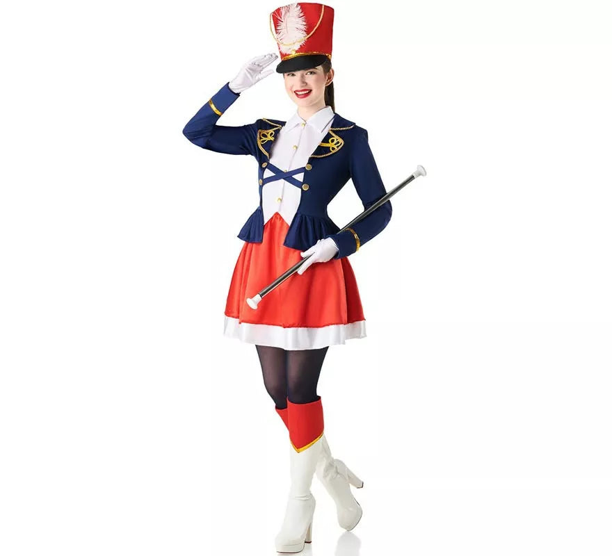Translation missing: de.Disfraz de Majorette clásico tricolor para mujer