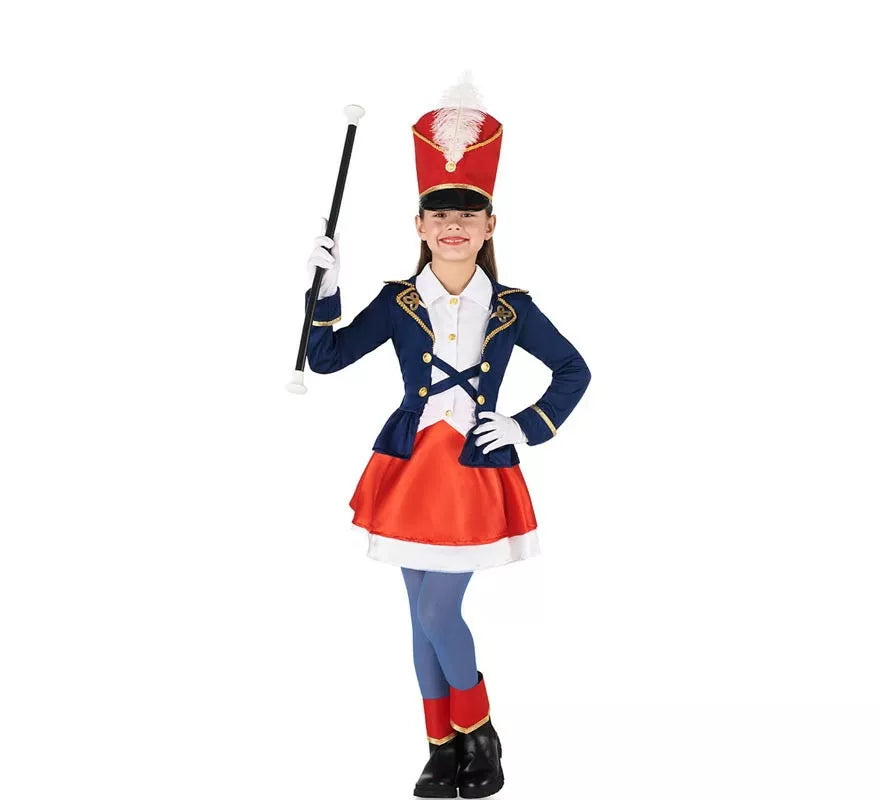 Translation missing: de.Disfraz de Majorette clásico tricolor para niña