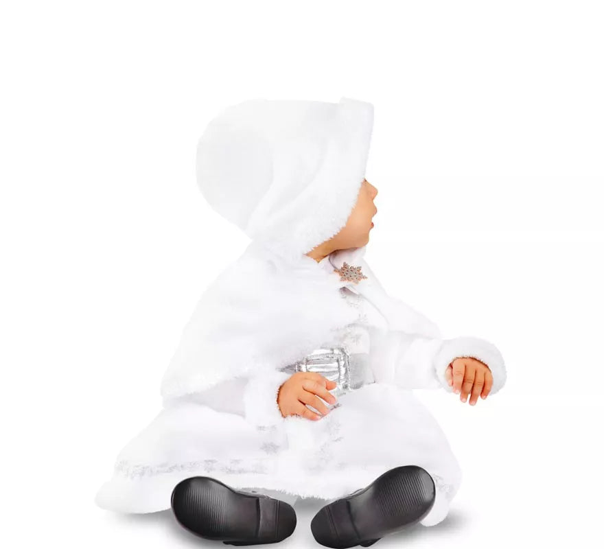 Disfraz de Mamá Noel blanca con capucha para bebé