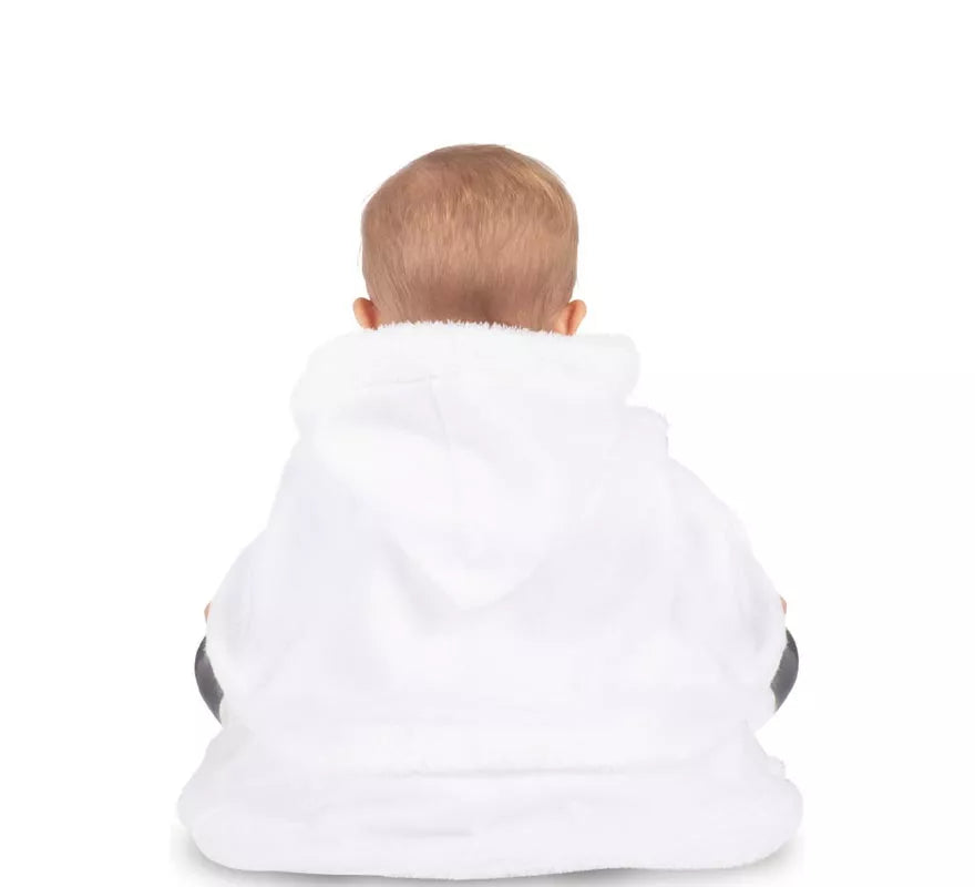 Disfraz de Mamá Noel blanca con capucha para bebé