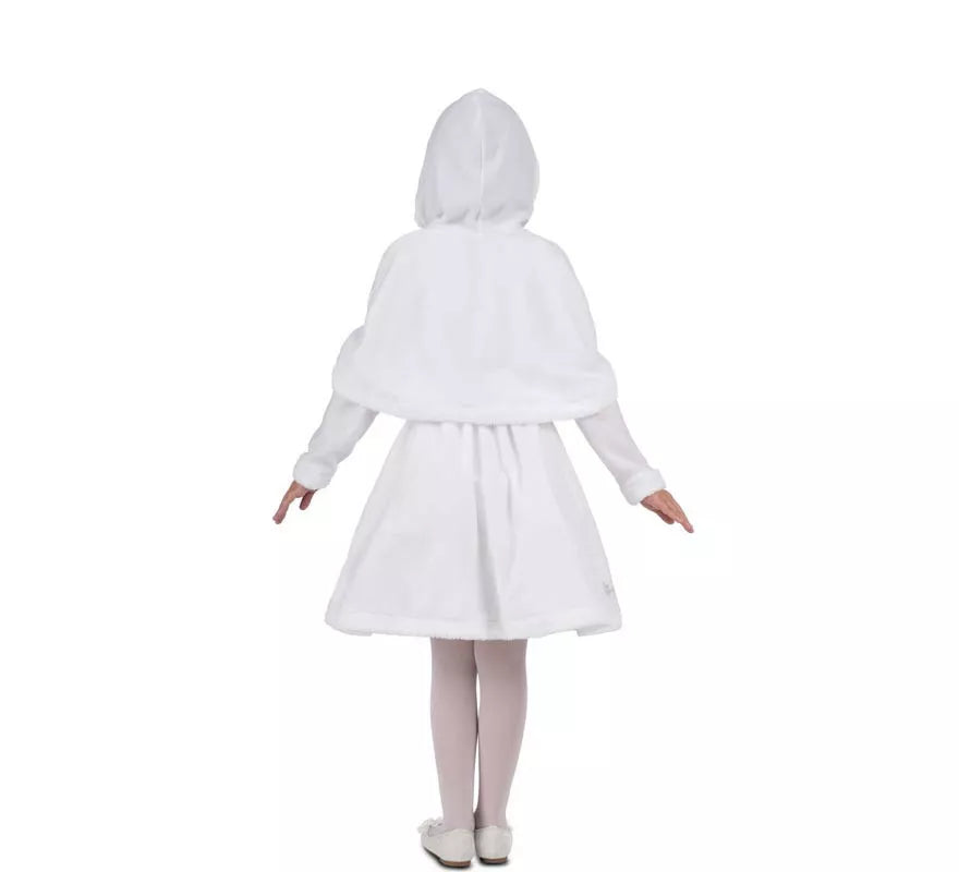 Translation missing: de.Disfraz de Mamá Noel blanca con capucha para niña
