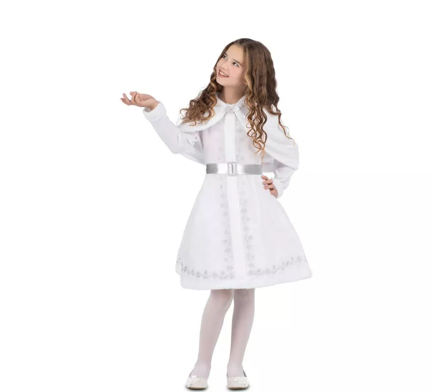 Translation missing: de.Disfraz de Mamá Noel blanca con capucha para niña