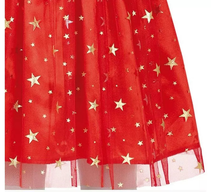 Translation missing: de.Disfraz de Mamá Noel brillante con cinturón para niña