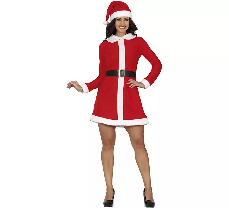 Translation missing: de.Disfraz de Mamá Noel en vestido con cuello para mujer