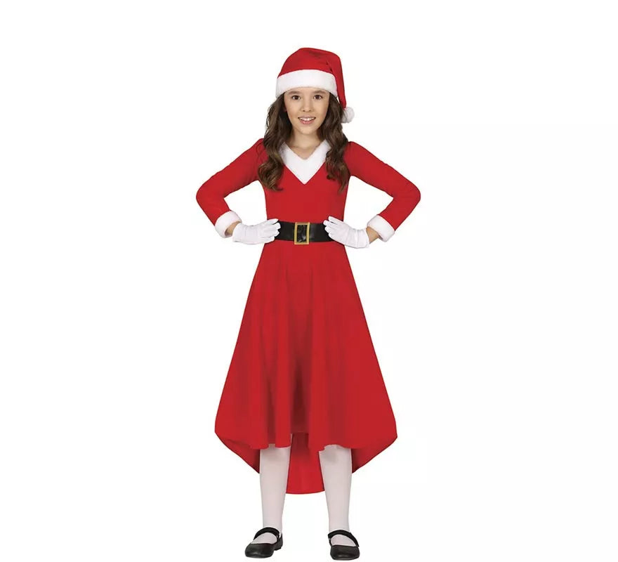 Translation missing: de.Disfraz de Mamá Noel en vestido largo para niña