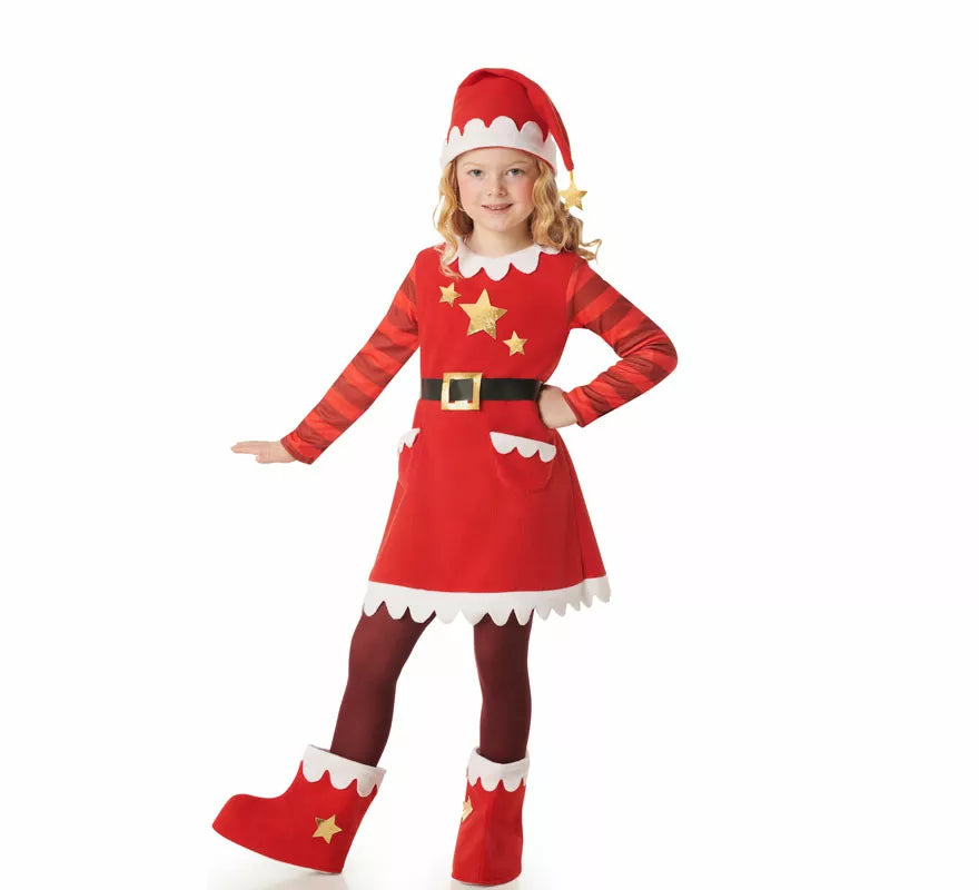 Translation missing: de.Disfraz de Mamá Noel Estrellas con Bolsillos para niña