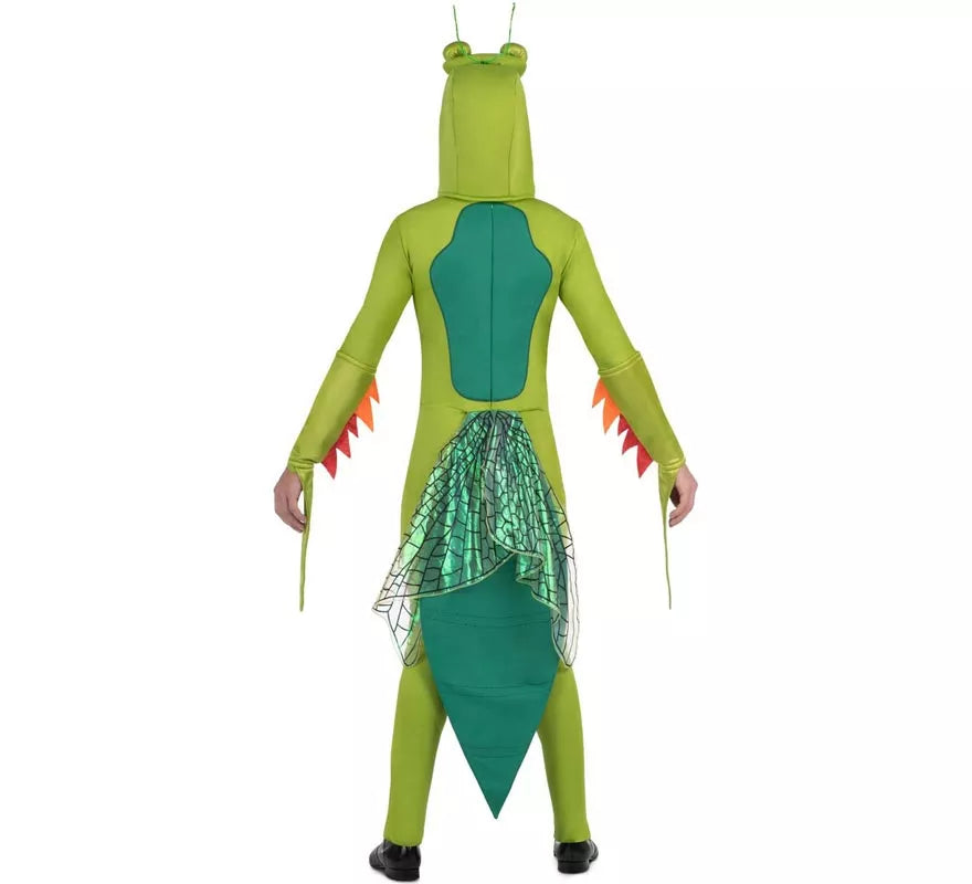 Translation missing: de.Disfraz de Mantis verde con capucha y alas para adulto