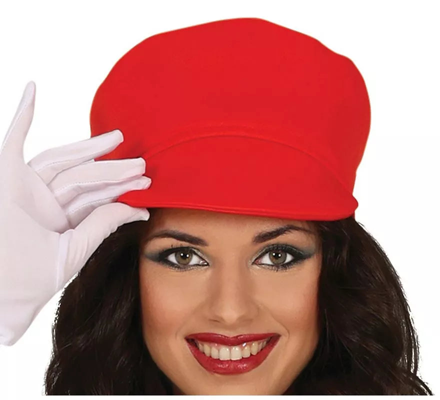 Disfraz de Maquinista roja de Tren para mujer