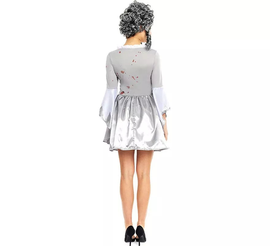 Translation missing: de.Disfraz de María Antonieta Zombie gris para mujer