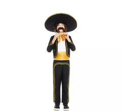 Schwarz-goldenes Mariachi Charro Kostüm für Jungen