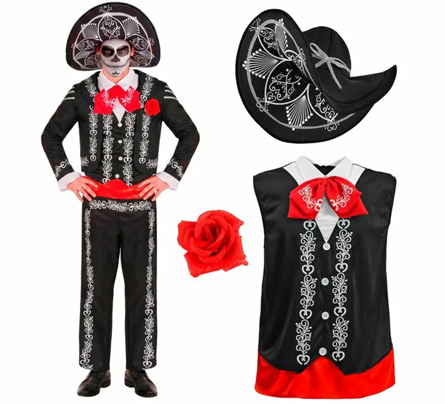Translation missing: de.Disfraz de Mariachi Día de los Muertos para hombre