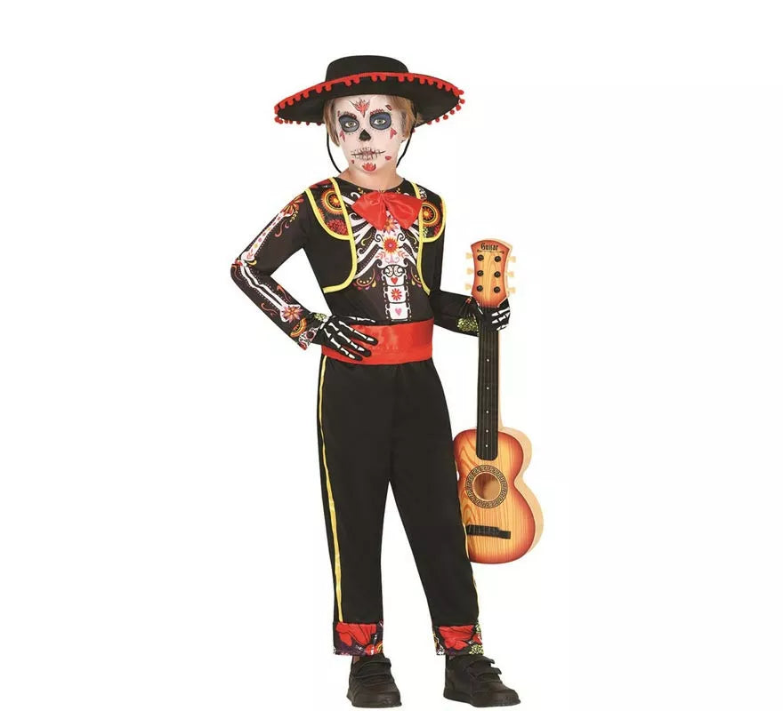 Translation missing: de.Disfraz de Mariachi Esqueleto para niño